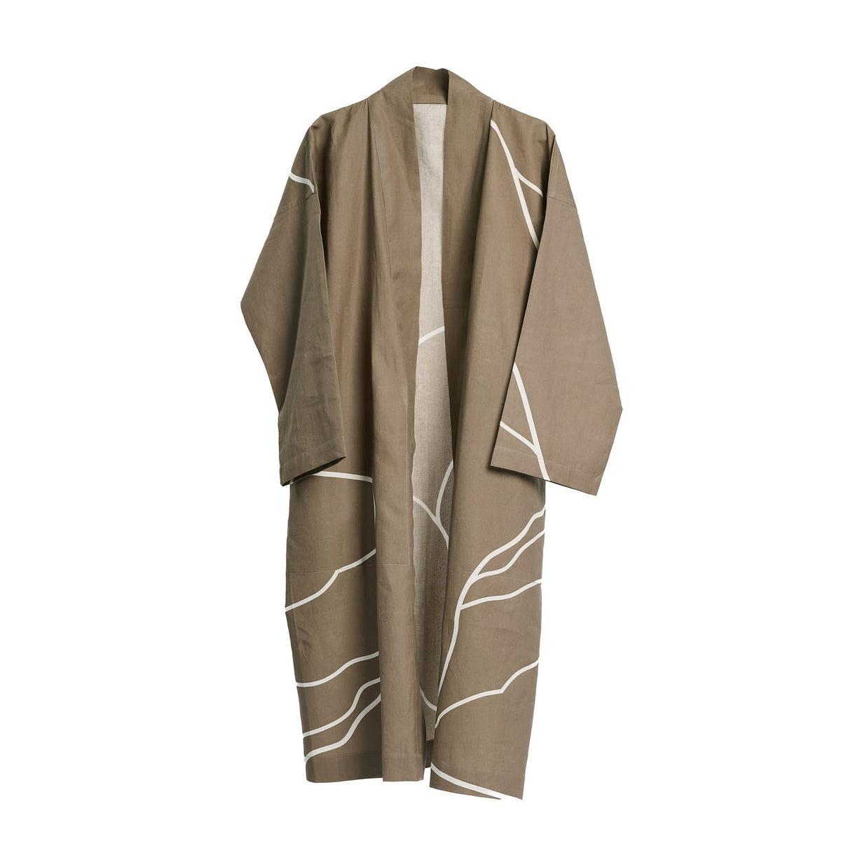 The Organic Company Reconnect Bathrobe in Clay, hanging front