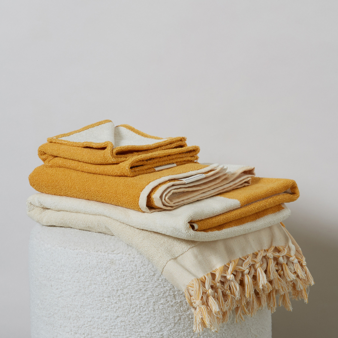 Mayde - Towel Set Adventure Mustard - Towel, Hand & Bathmat Set