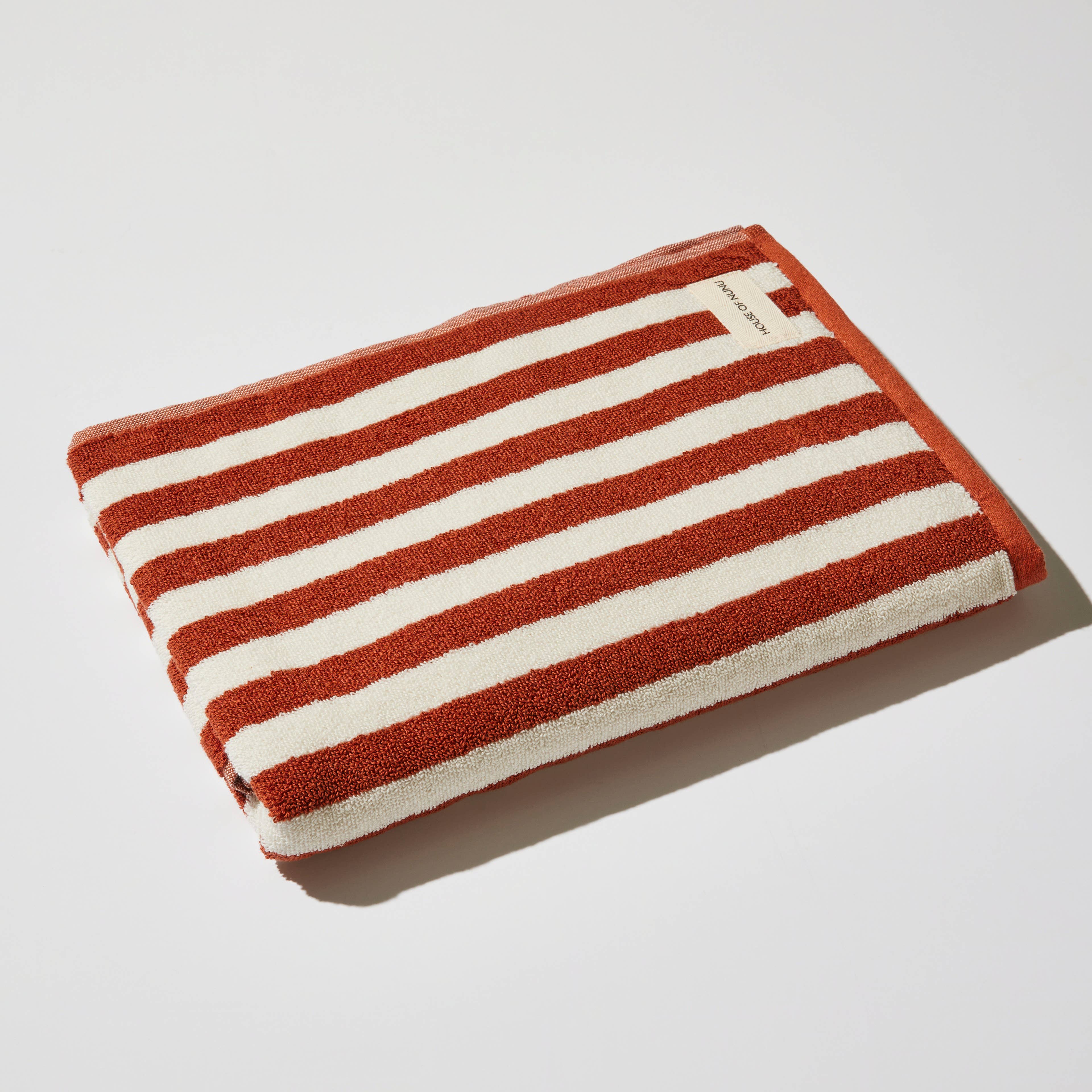 House of Nunu - Red Ochre Stripe - Bath Towel