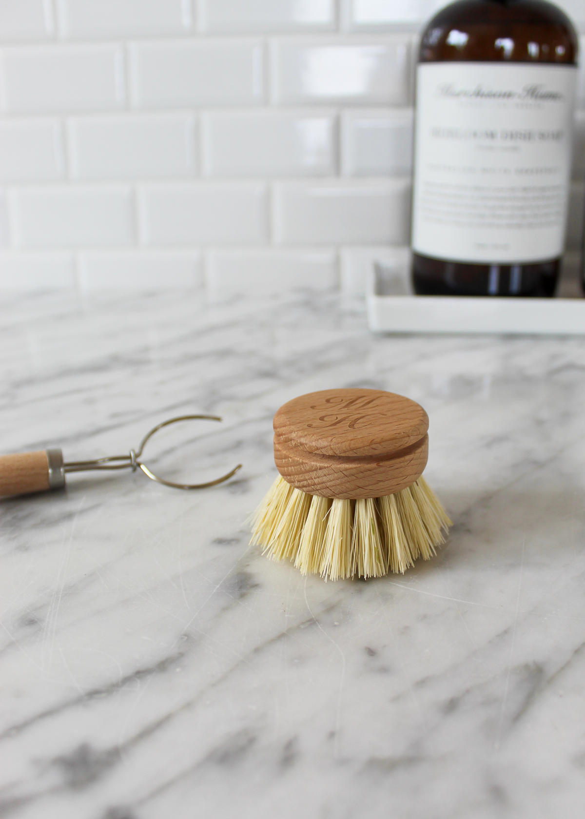 Murchison-Hume compostable dish brush replacement head in beechwood with natural sisal bristles