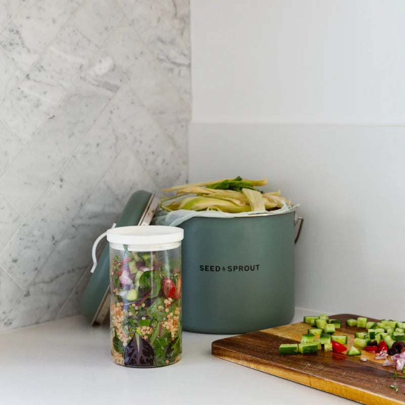 Seed & Sprout Eucalyptus - Kitchen Stainless Steel - Compost Bin