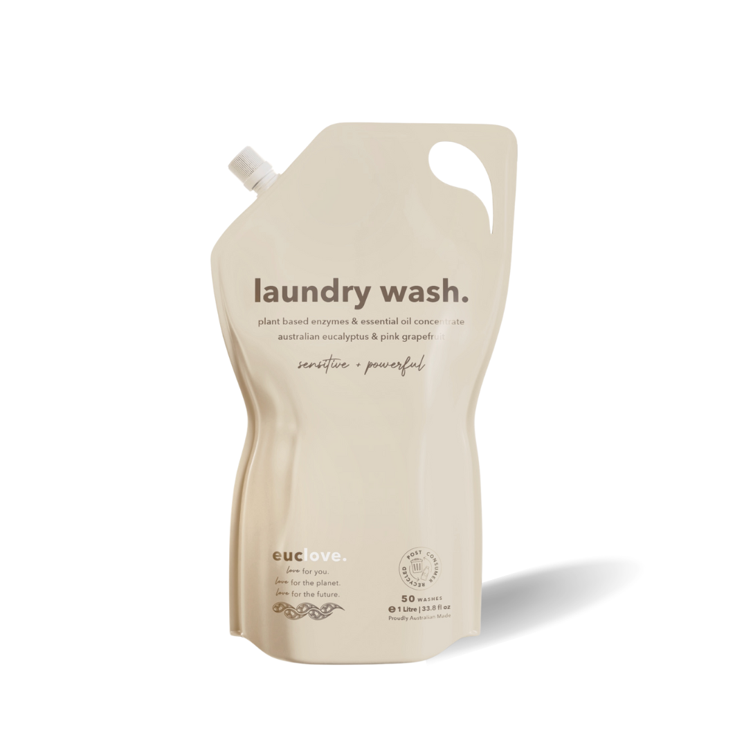Euclove natural laundry detergent 1 litre refill bottle