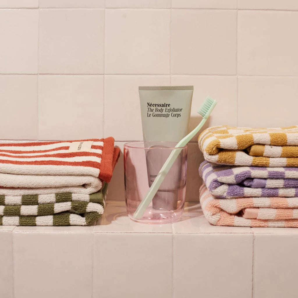 House of Nunu - Green Olive Check - Hand Towel