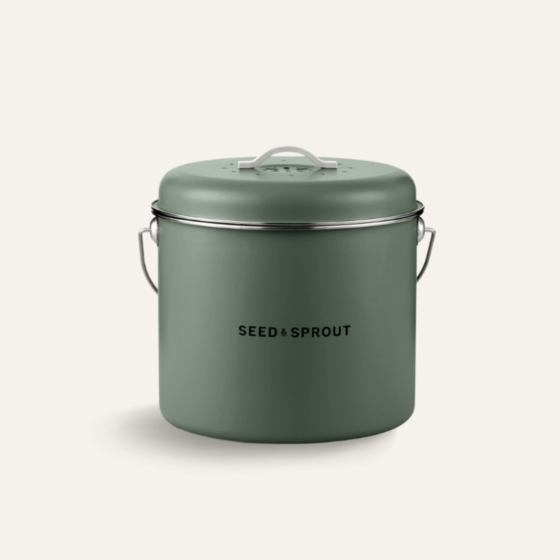 Seed & Sprout Eucalyptus - Kitchen Stainless Steel - Compost Bin