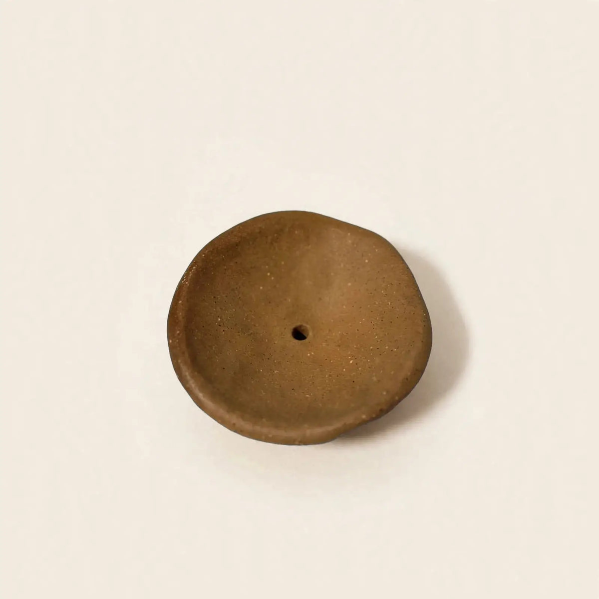 Urganiqa Foraged ceramic incense holder bowl in brown stoneware