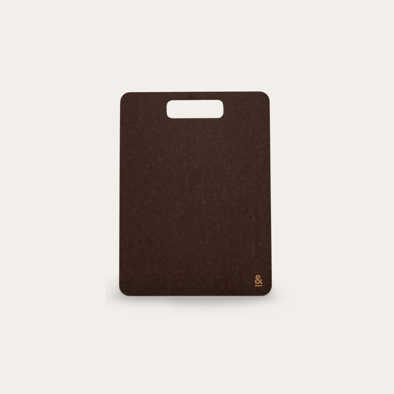 Seed & Sprout nutmeg wood fibre chopping board, medium size with built-in handle