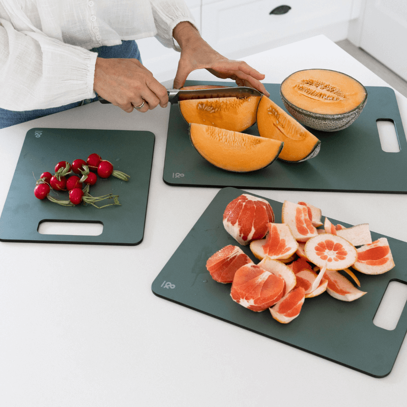 Eucalyptus wood fibre board used as a bread board