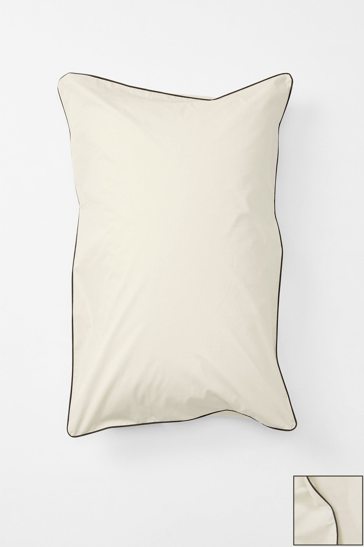 Studio Sutram Canvas with Cinder standard pillowcase pair with contrast piping