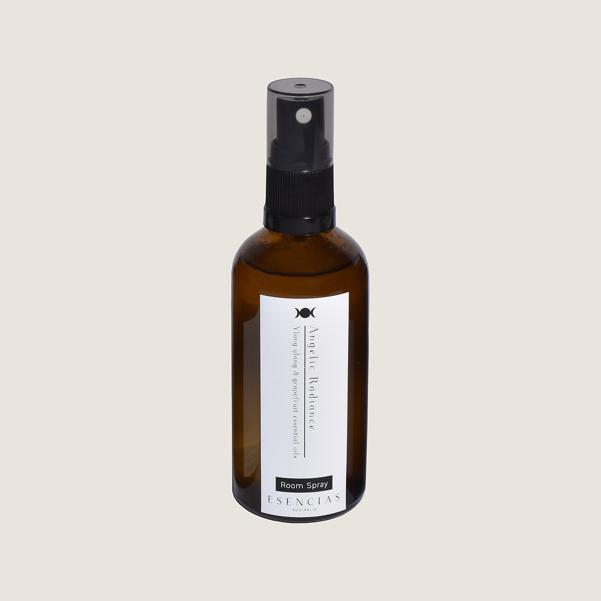 Esencias Angelic Radiance room spray 100ml in amber glass with ylang ylang and grapefruit