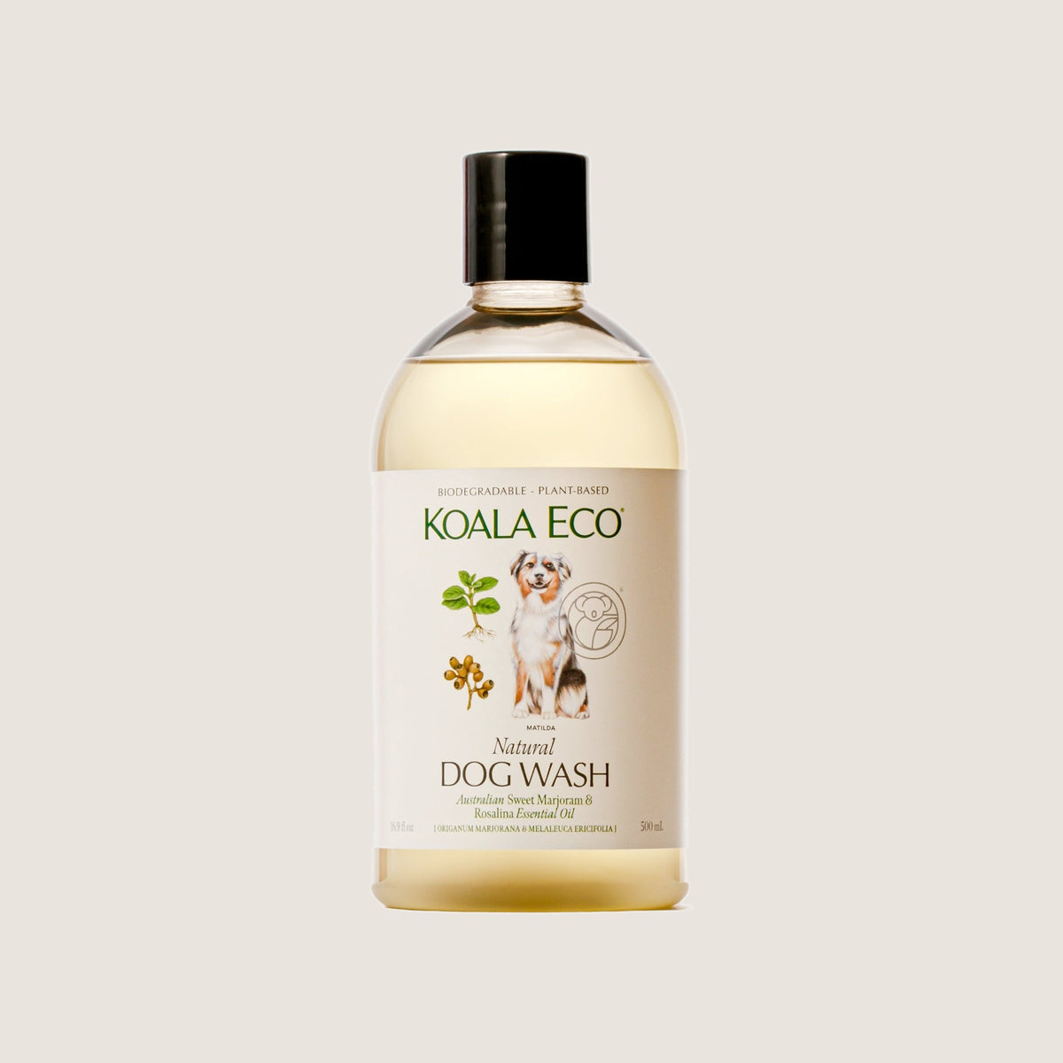 Koala Eco Natural Dog Wash 500ml with sweet marjoram and rosalina essential oil
