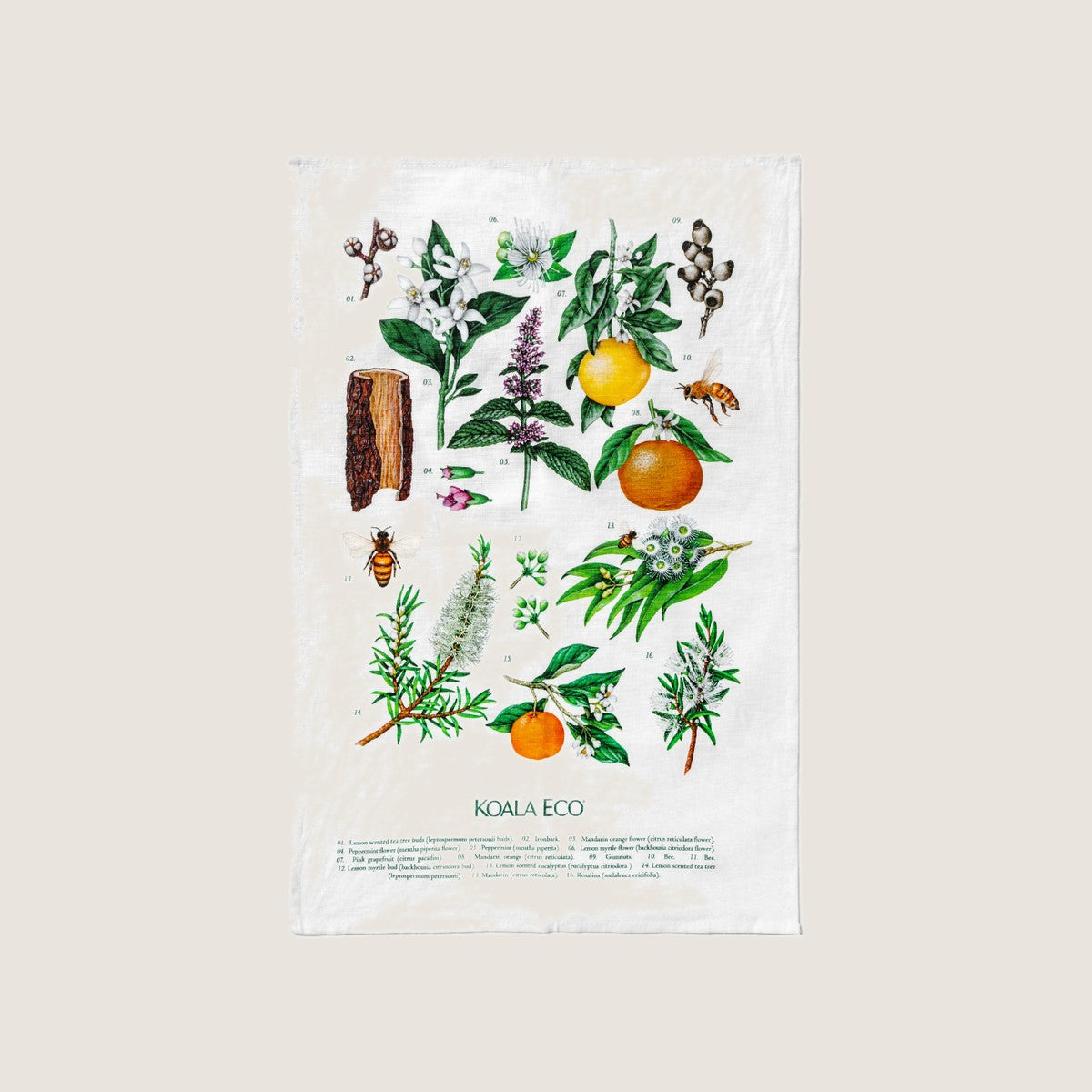 Koala Eco Botanical Tea Towel