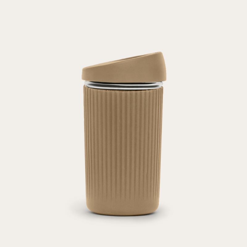 Seed & Sprout Praline Reusable Glass Coffee Cup 12oz