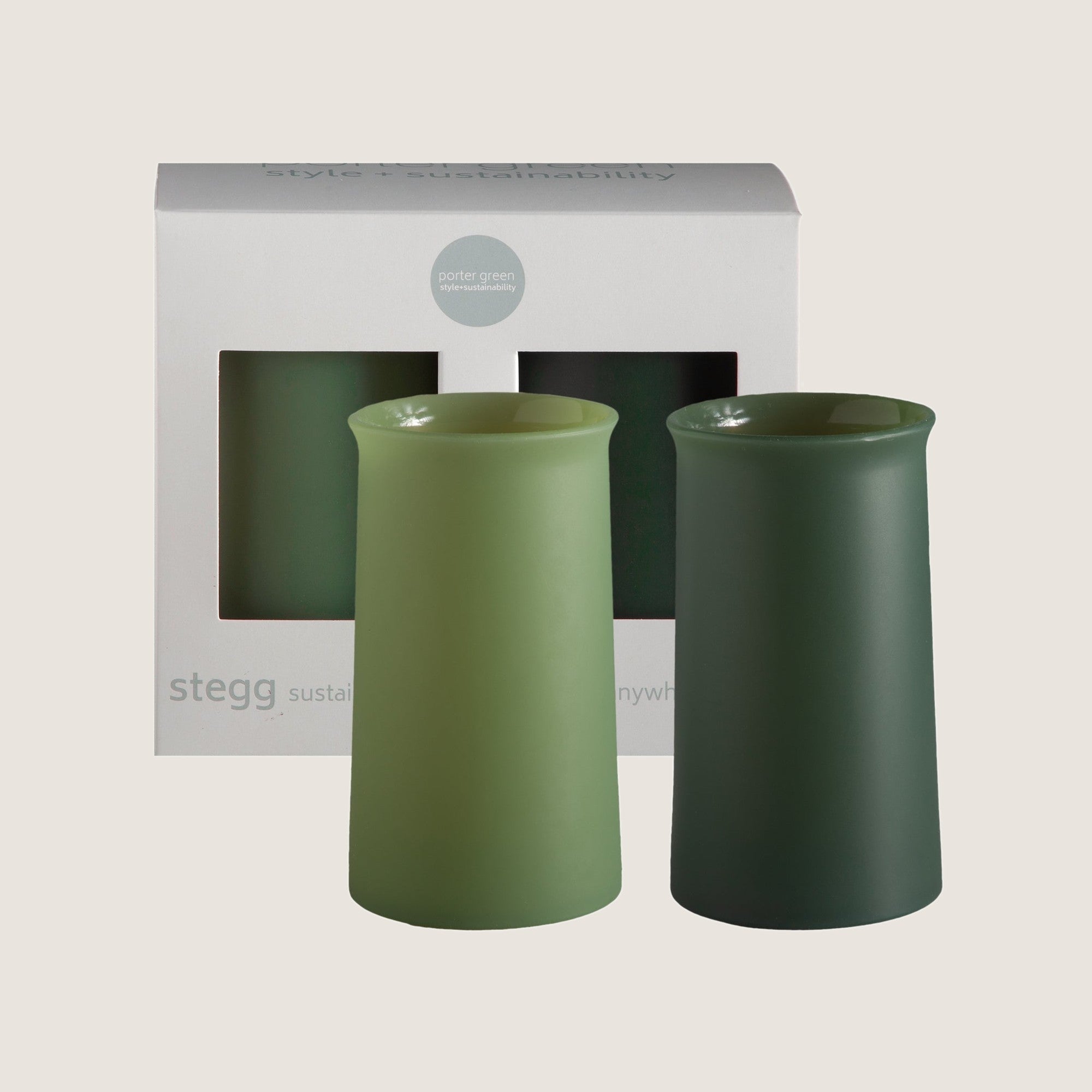 Porter Green Stegg unbreakable silicone highball glasses, set of two