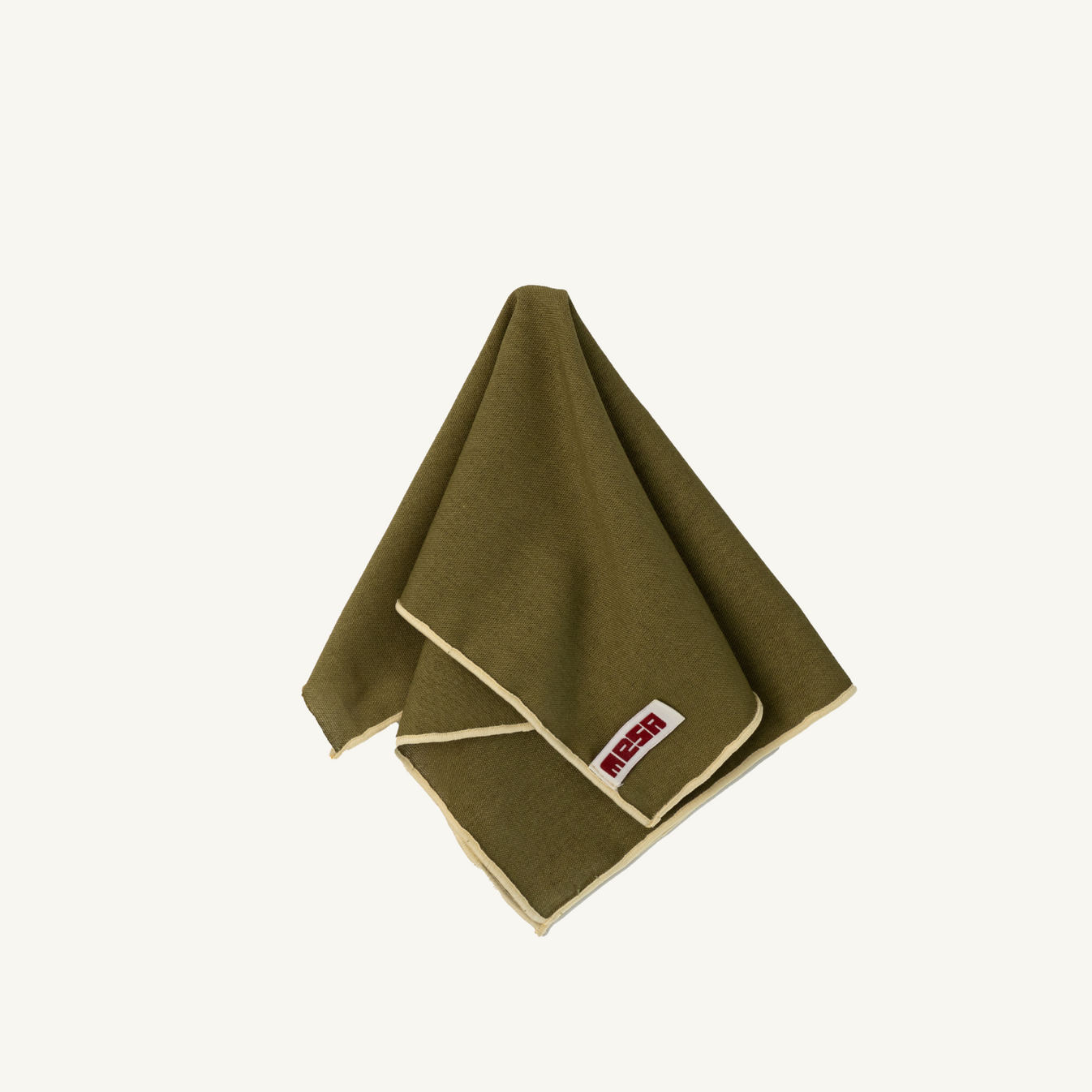 Mesa Collections - Olive Green with Cream Trim - Napkin