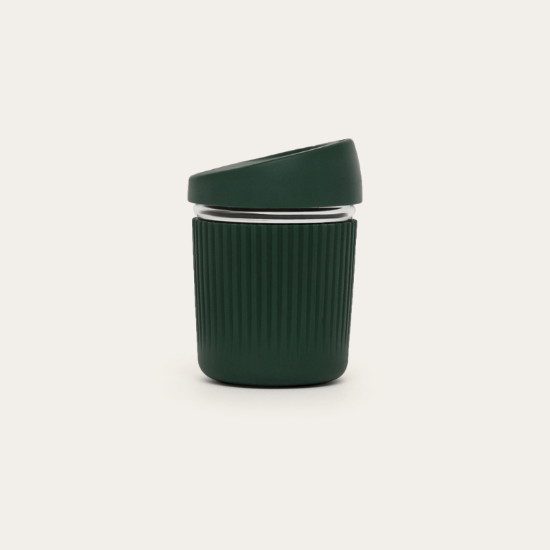 Seed & Sprout Moss Reusable Glass Coffee Cup 8oz