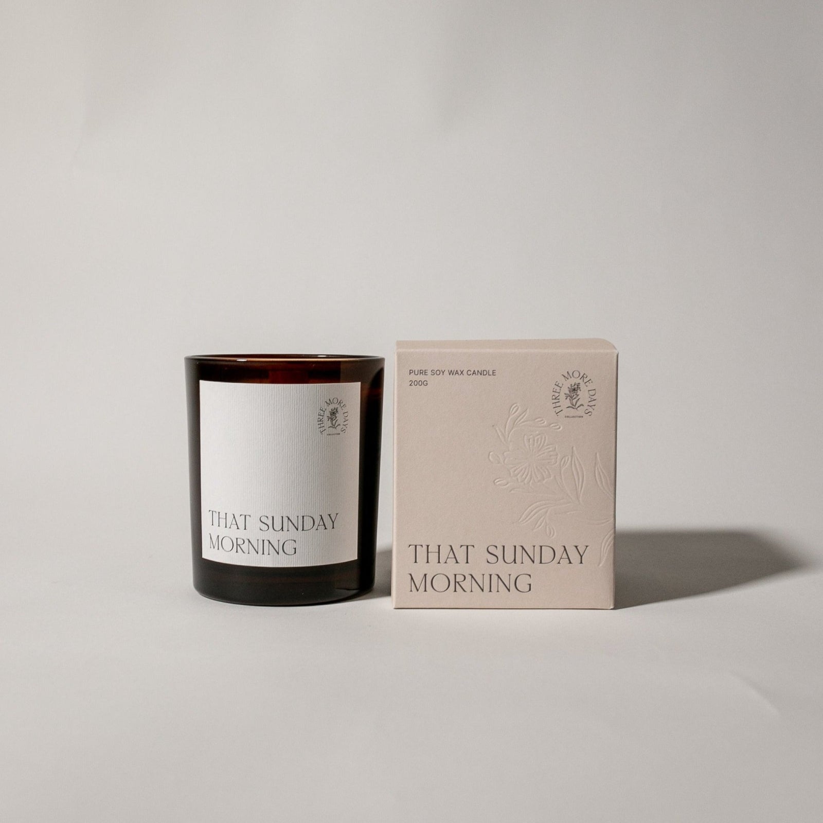 Three More Days - That Sunday Morning Pine Needle Grape Neroli Cedarwood Mandarin Amber - Candle