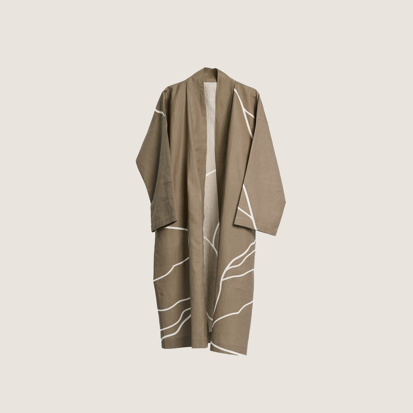 The Organic Company Reconnect Bathrobe in Clay on greige