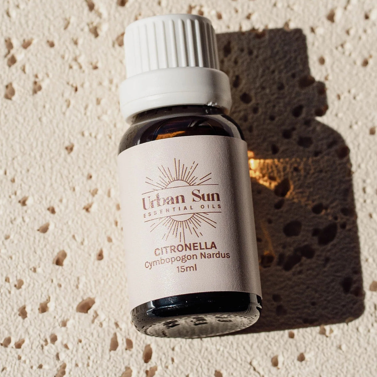 Urban Sun Citronella essential oil, 15ml amber glass bottle