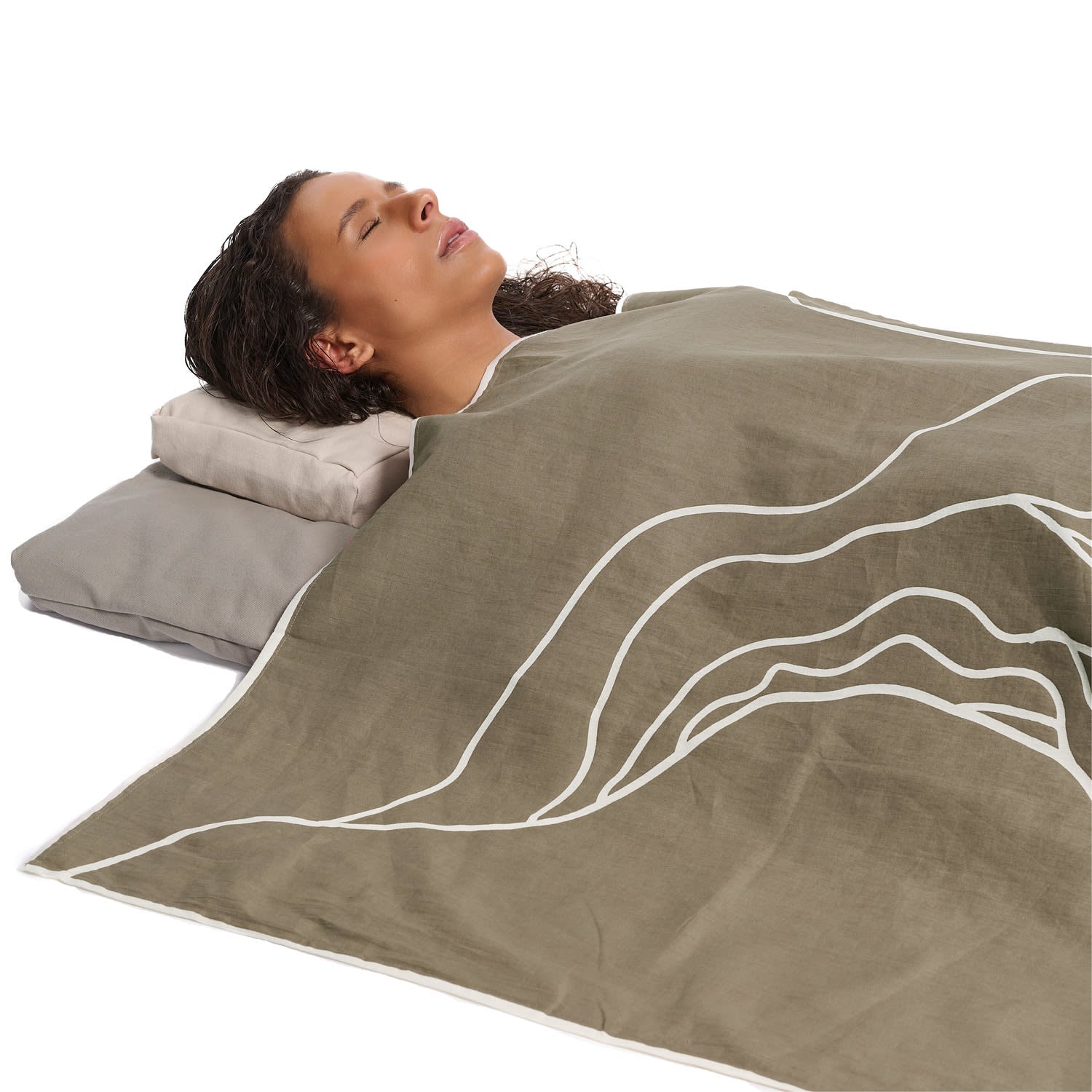 The Organic Company Reconnect Wrap in Clay, on model