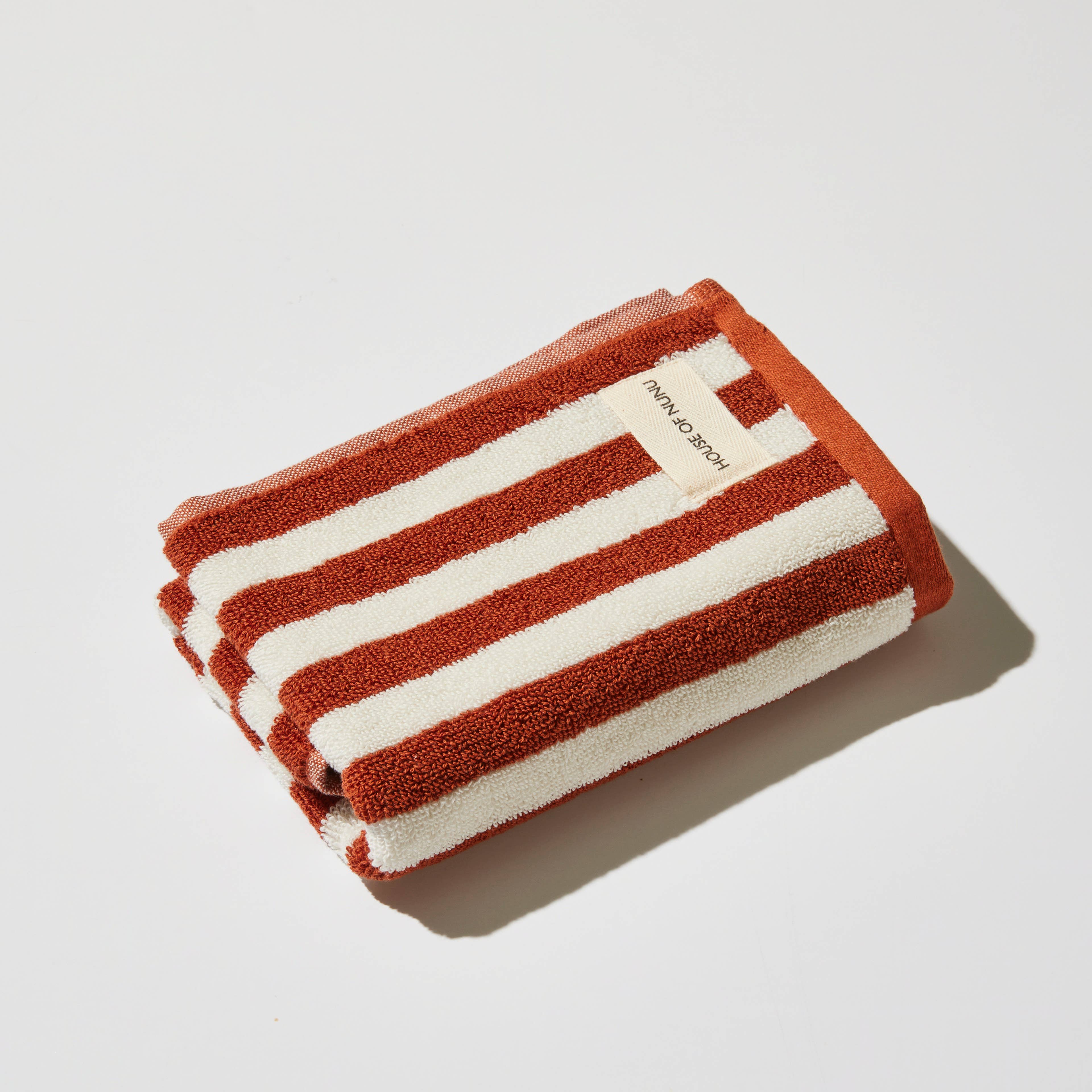 House of Nunu - Red Ochre Stripe - Hand Towel