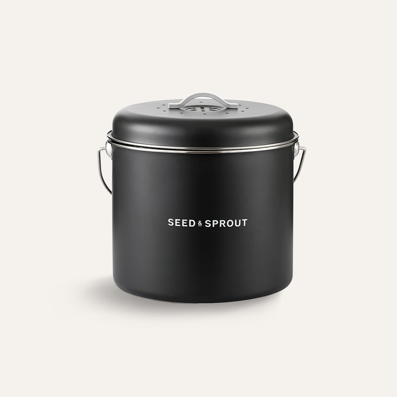 Seed & Sprout - Liquorice Kitchen Stainless Steel - Compost Bin
