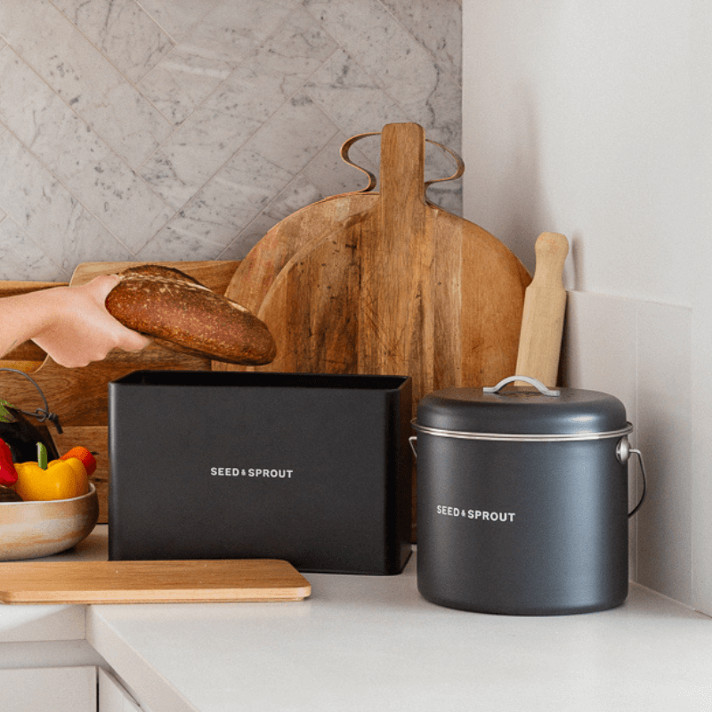 Seed & Sprout - Liquorice Stainless Steel - Bread Box