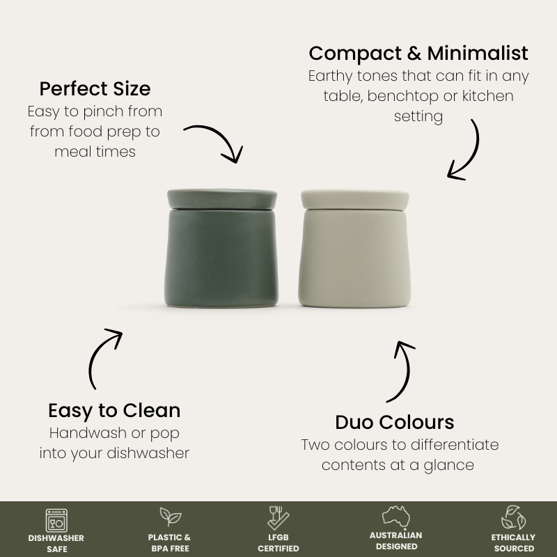Seed & Sprout ceramic salt and pepper pods dimensions