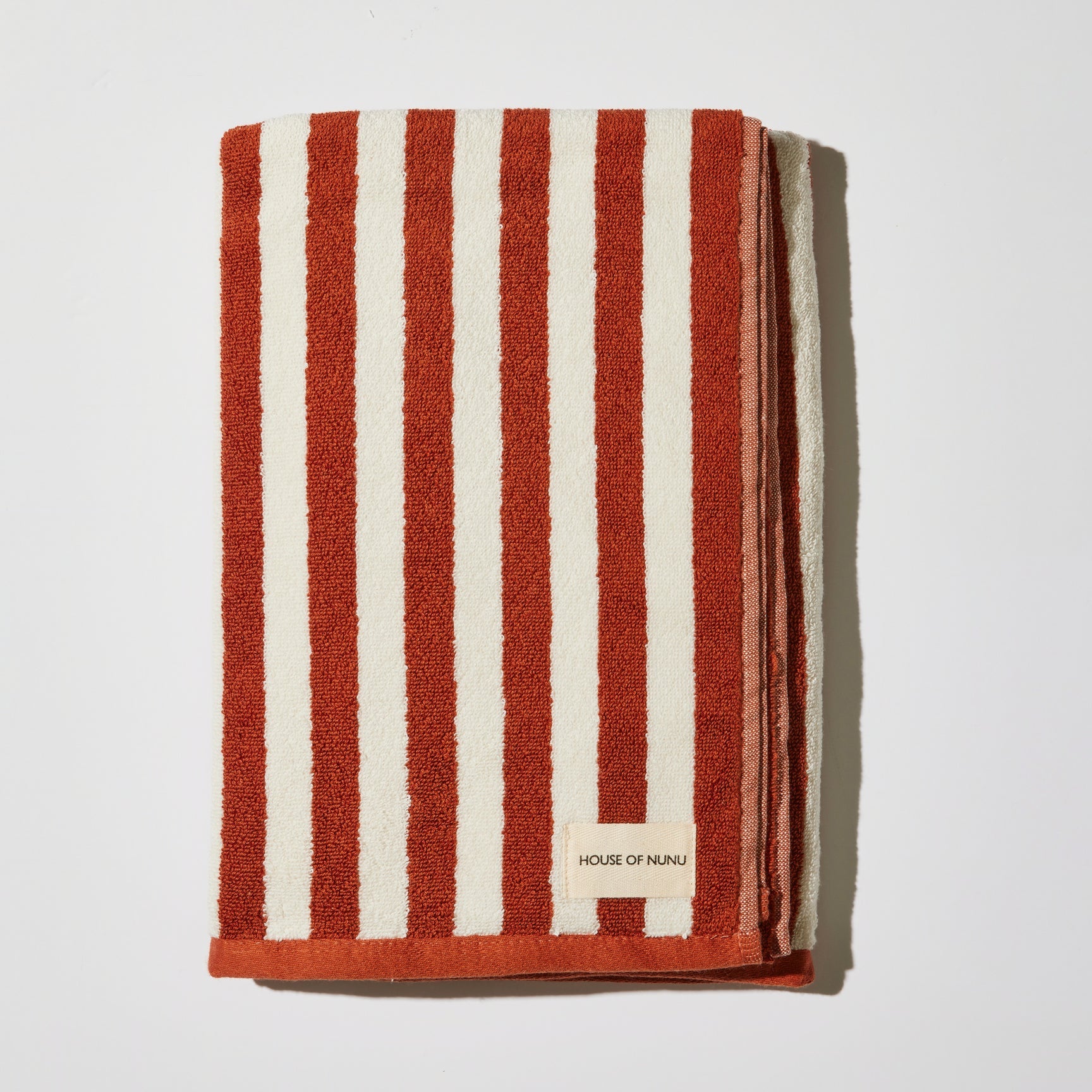 House of Nunu - Red Ochre Stripe - Bath Towel
