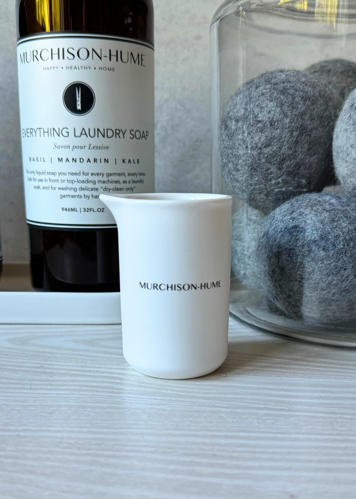 Murchison-Hume ceramic measuring cup in use