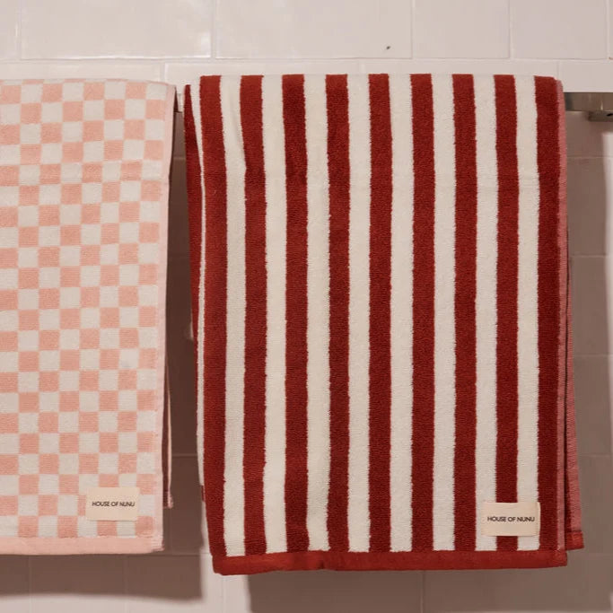 House of Nunu - Red Ochre Stripe - Bath Towel
