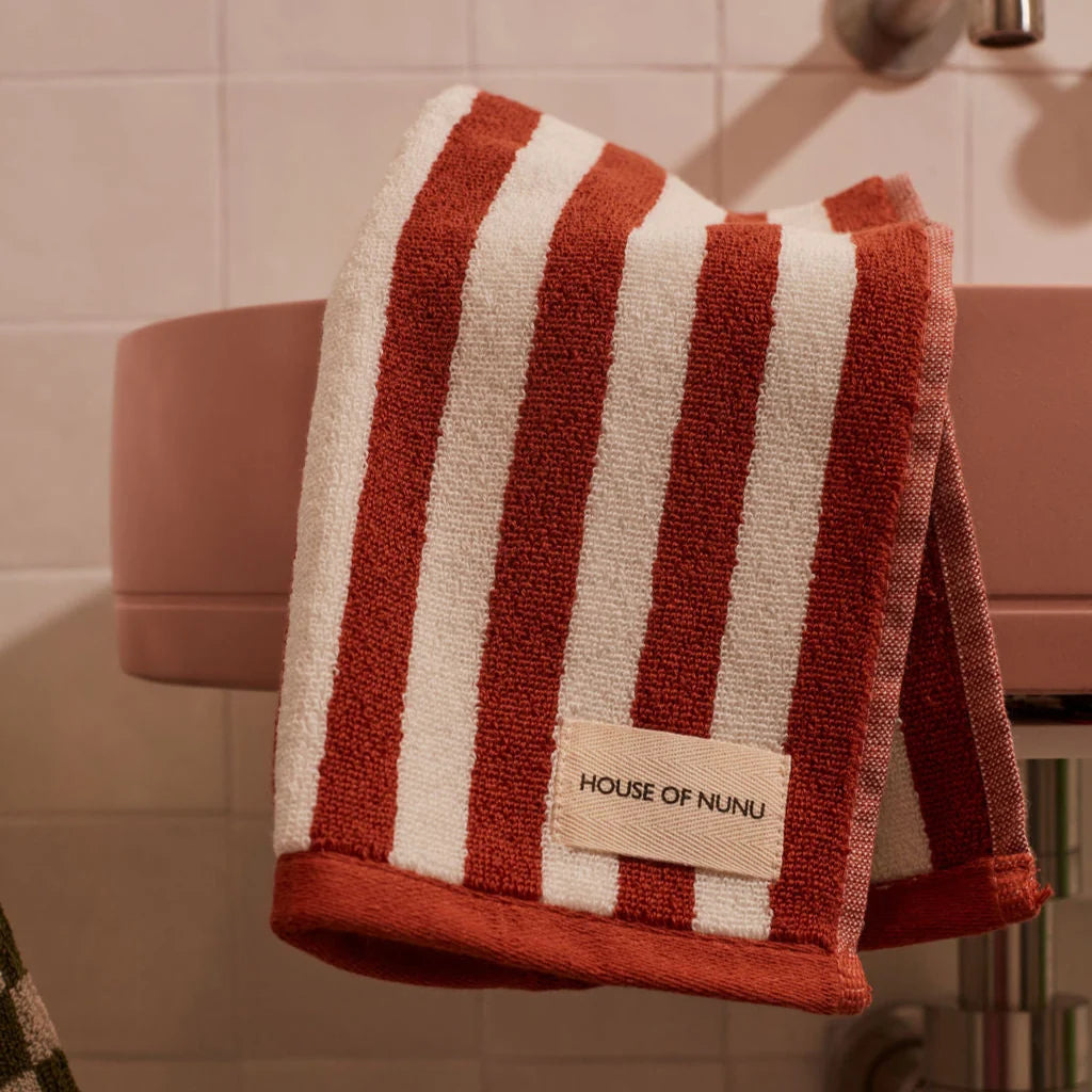 House of Nunu - Red Ochre Stripe - Hand Towel