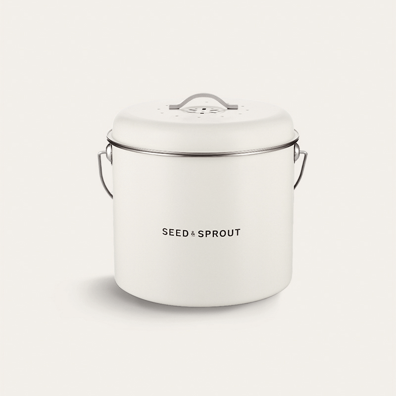 Seed & Sprout - Mushroom Kitchen Stainless Steel - Compost Bin