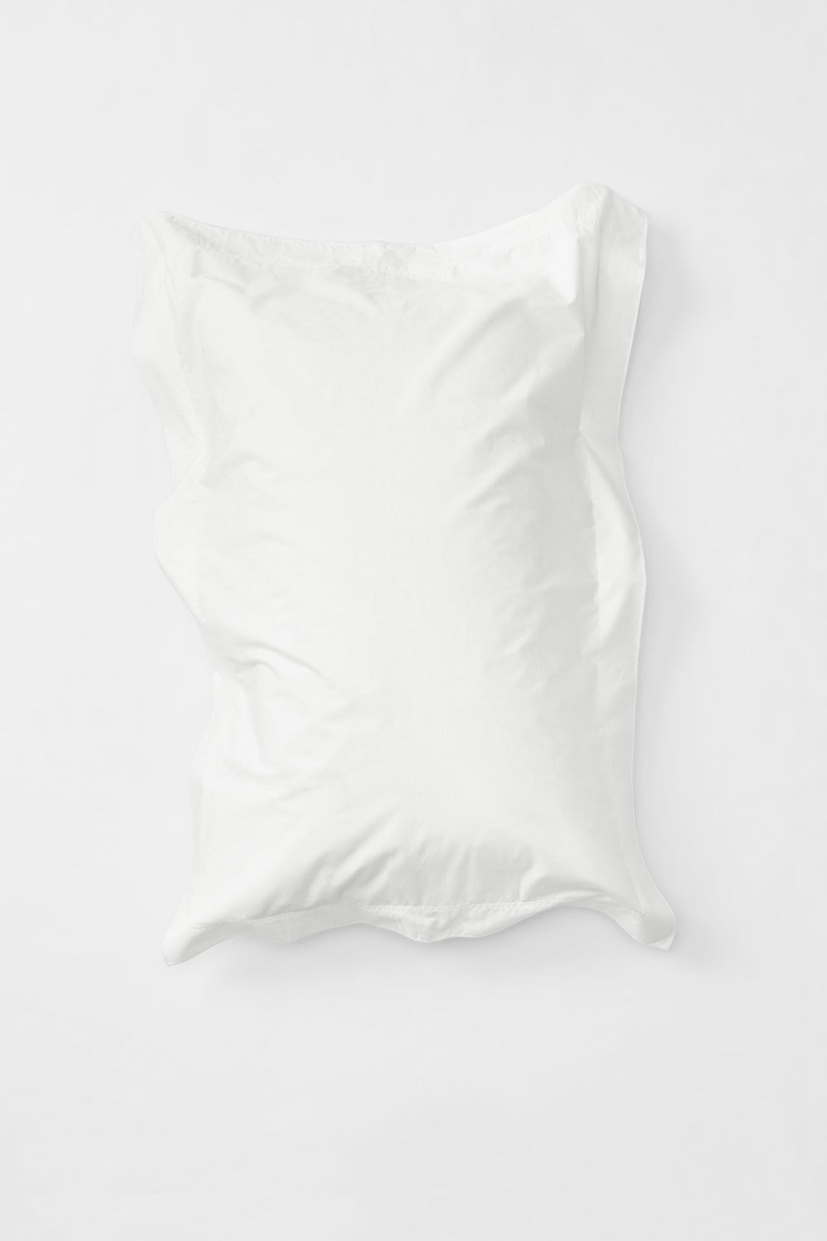 Studio Sutram Prism standard pillowcase pair in pure white organic cotton percale