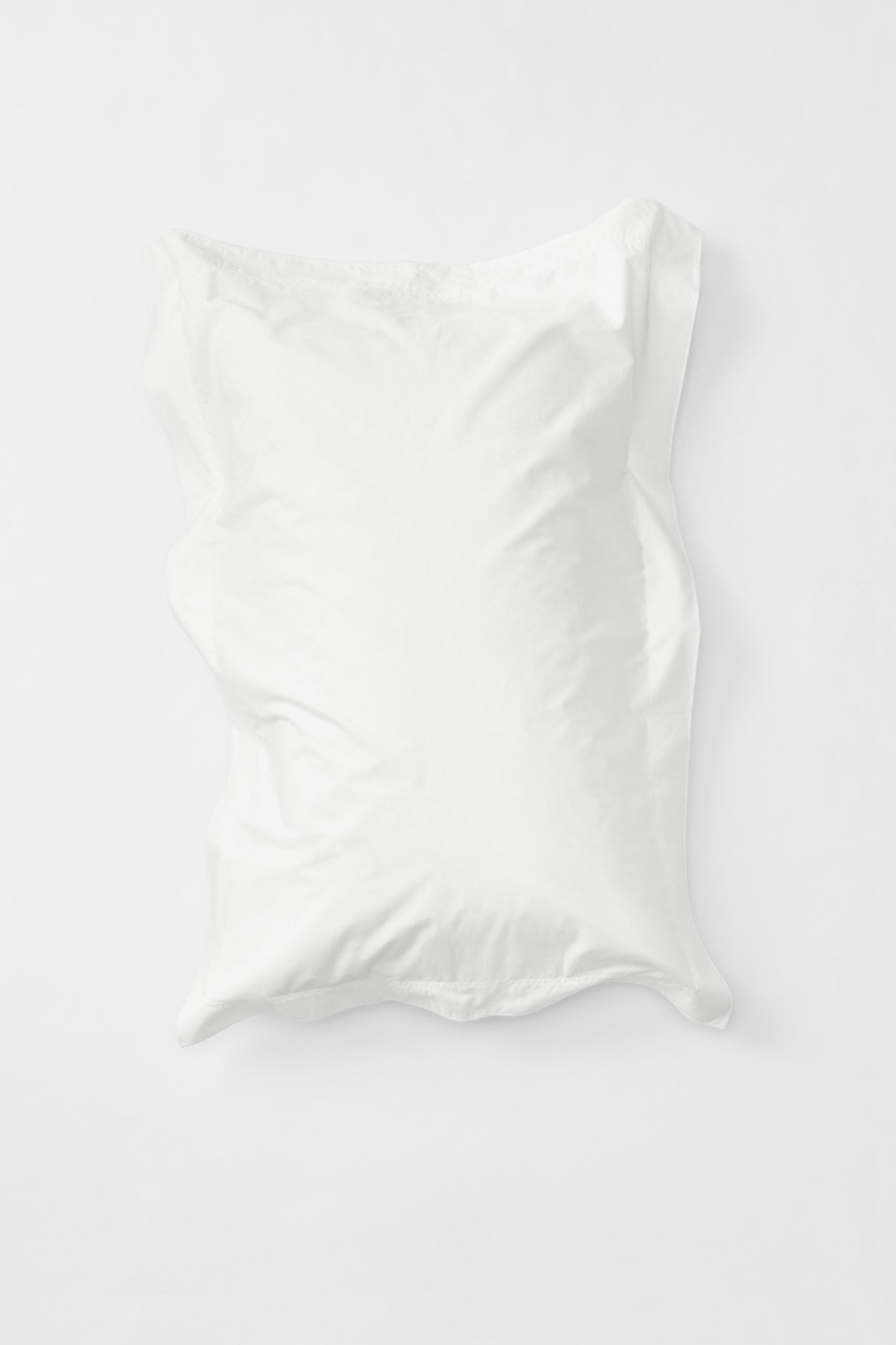 Studio Sutram Prism standard pillowcase pair in pure white organic cotton percale