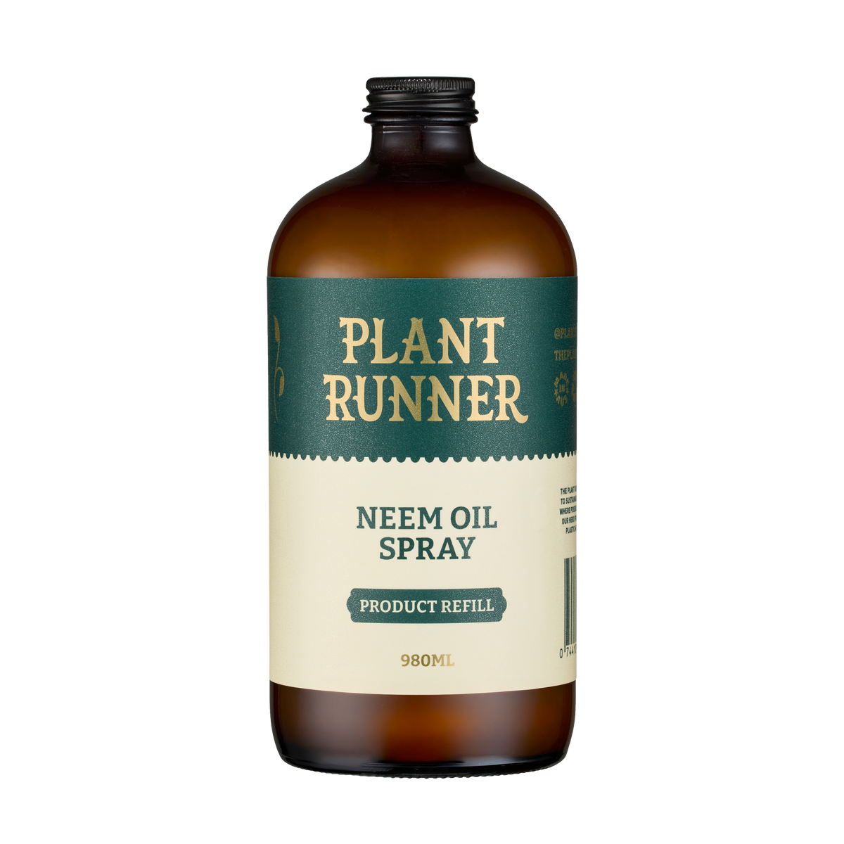 Plant Runner Neem Oil 1L glass refill bottle