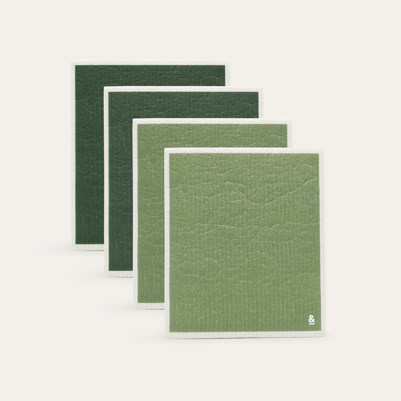 Seed & Sprout cellulose sponge dish cloths 4 pack in Fern