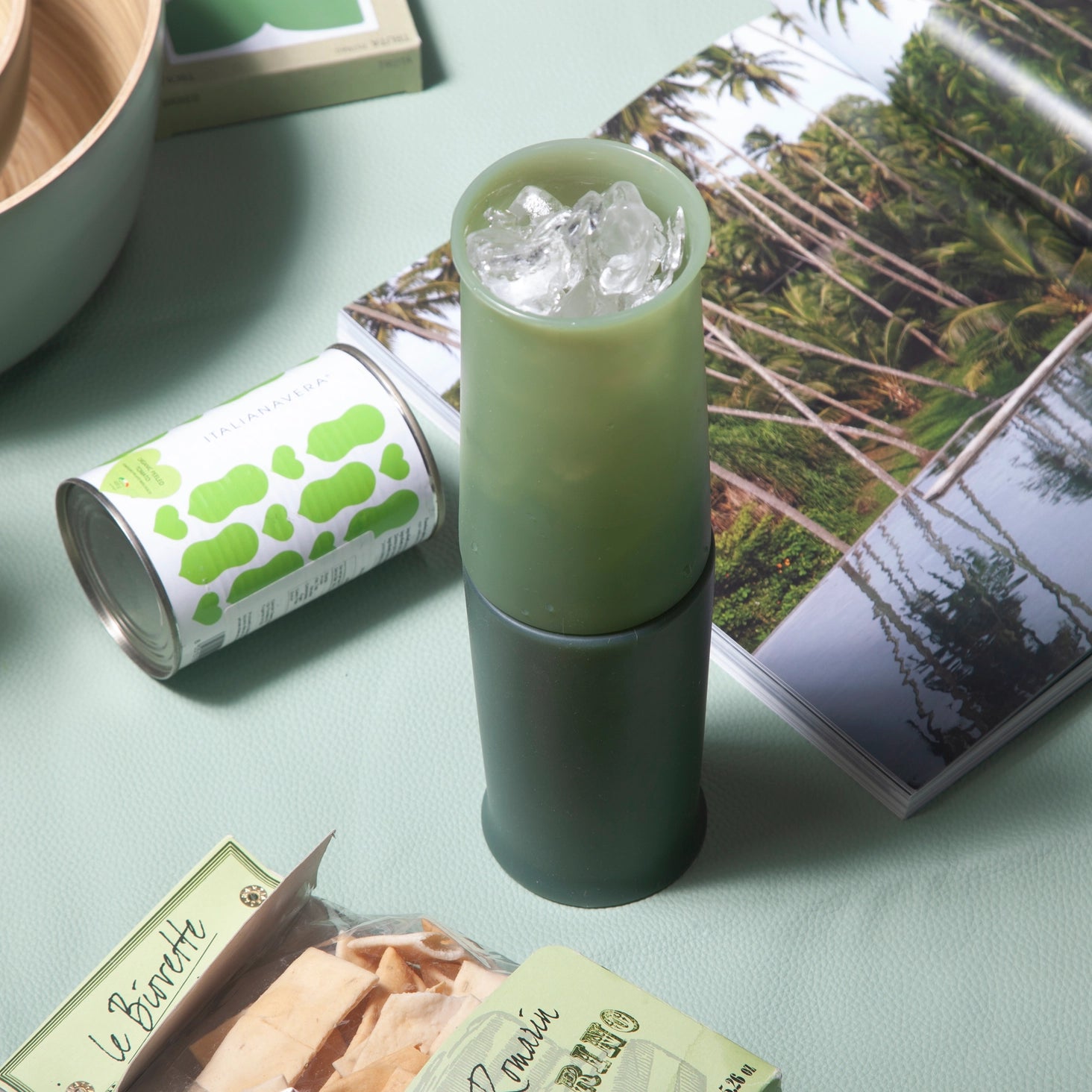 Porter Green- Sage + Olive Stegg Silicone Unbreakable - Highball Glasses