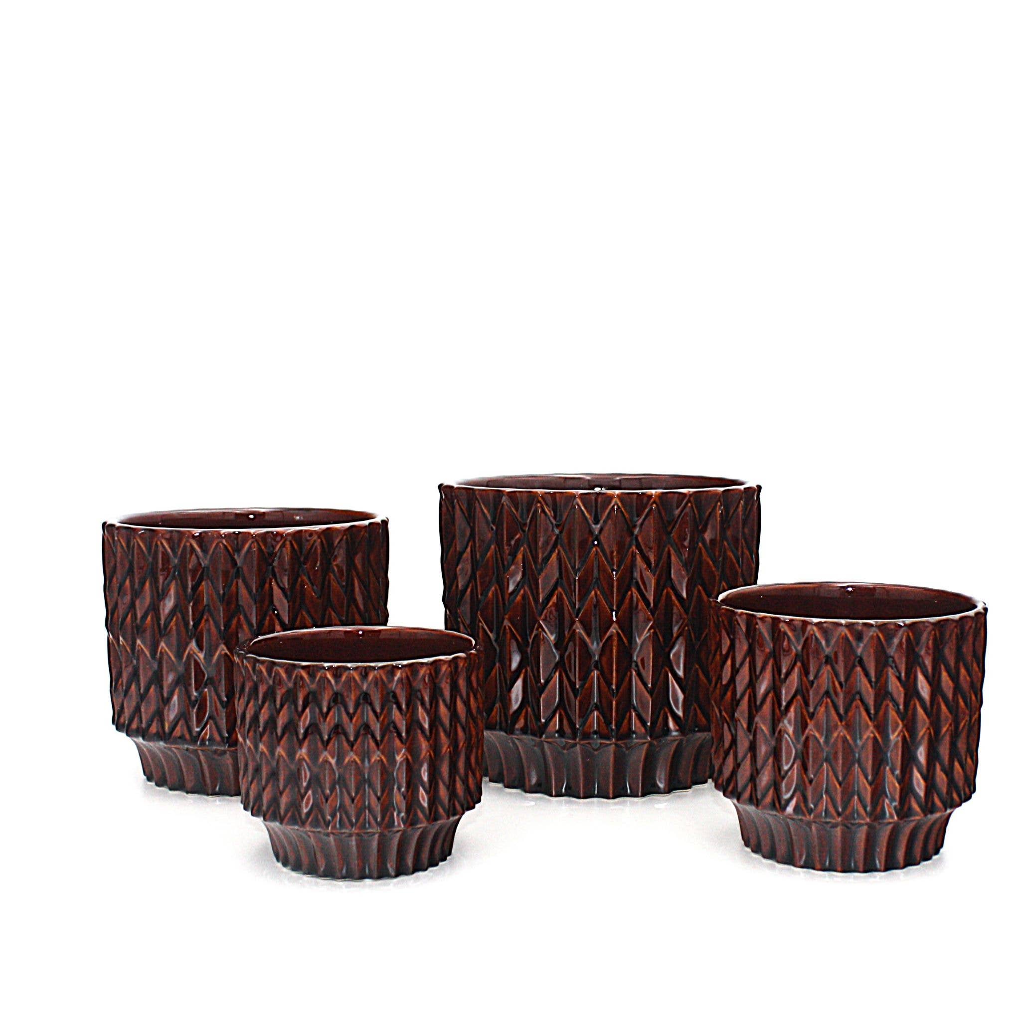 Potted - Medium Trippy Burnt Umber - Planter