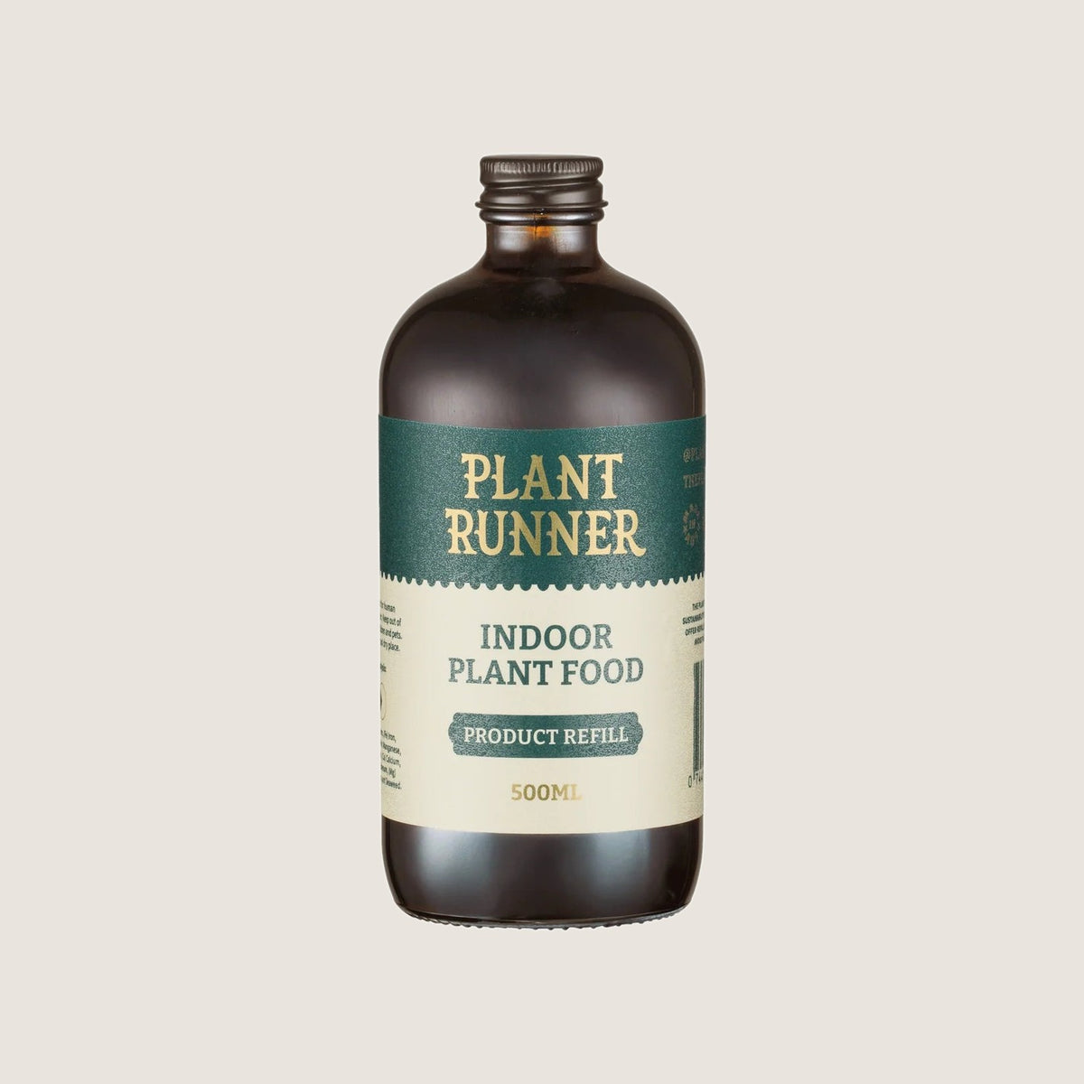 Plant Runner Indoor Plant Food 500ml glass refill bottle