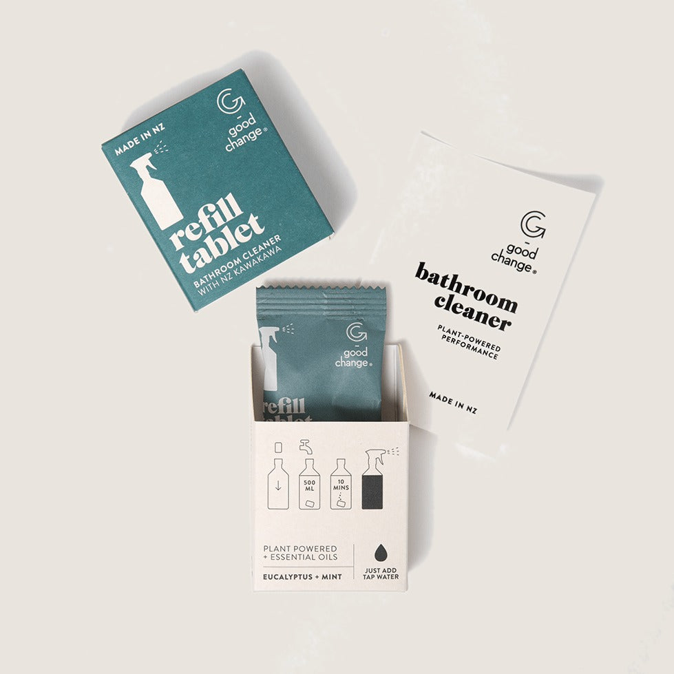 Good Change Bathroom refill tablet in Eucalyptus and Mint with NZ Kawakawa