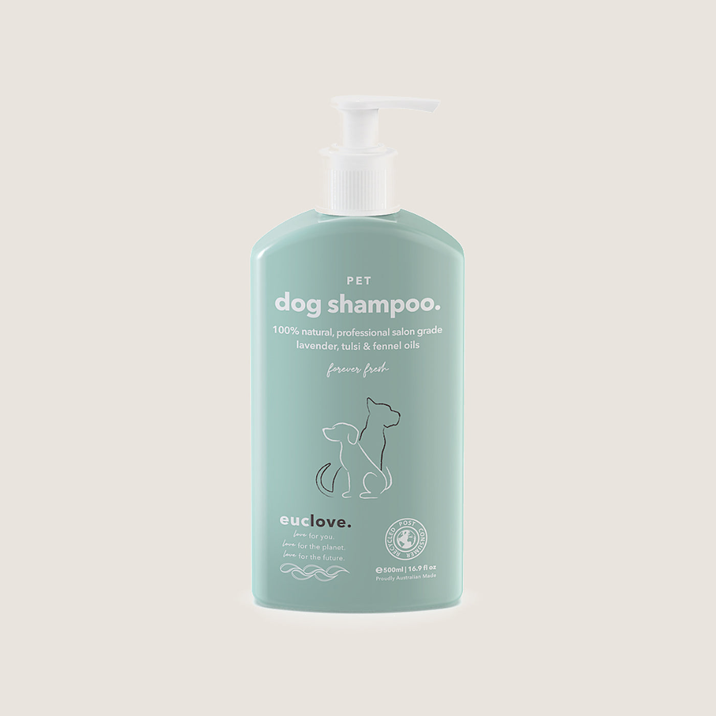 Euclove Natural Dog Shampoo 500ml pump bottle