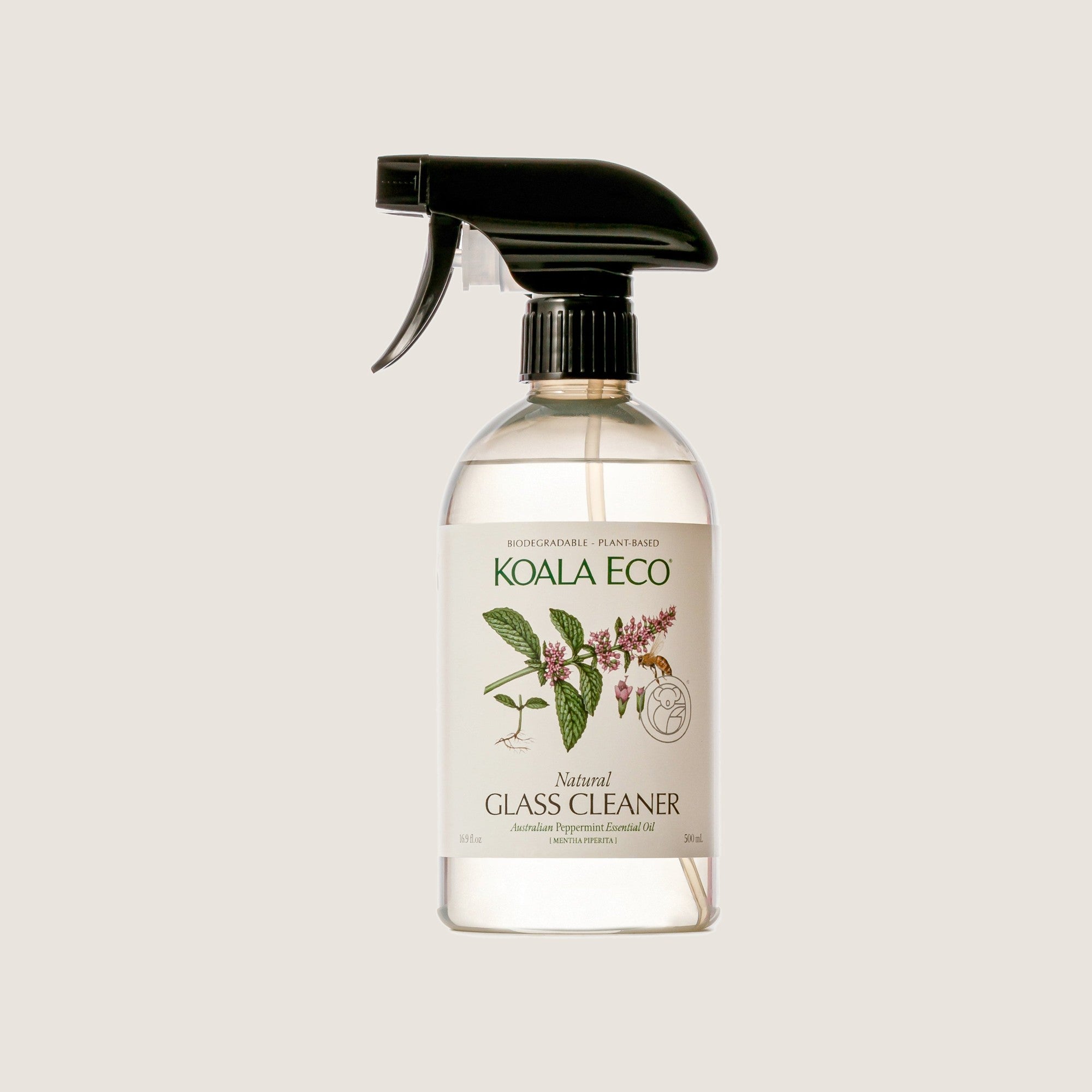 Koala Eco Peppermint glass cleaner, 500ml recycled bottle