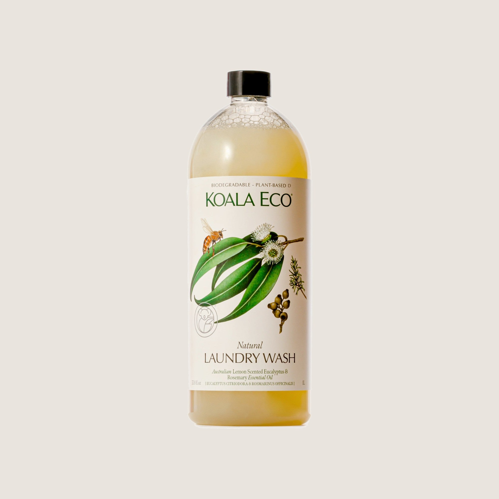 Koala Eco Lemon Scented Eucalyptus & Rosemary laundry wash, 1L recycled bottle