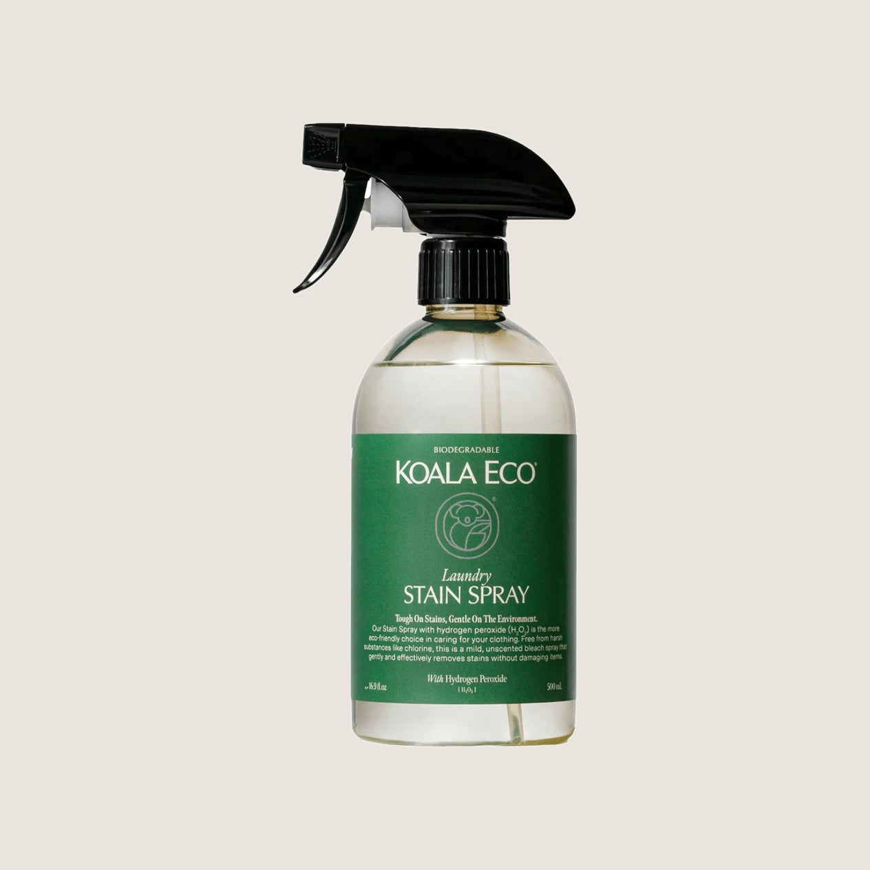 Koala Eco Laundry Stain Spray 500ml trigger bottle with hydrogen peroxide, fragrance free