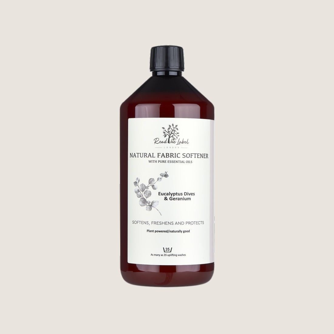 Read The Label natural fabric softener in eucalyptus dives and geranium, 1000ml