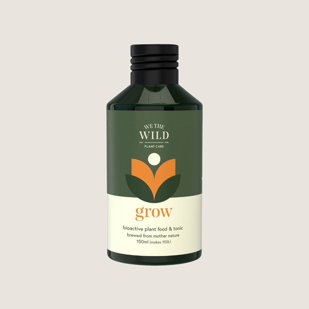 We The Wild Grow Concentrate organic liquid plant food, 150ml bottle and 750ml refill pouch