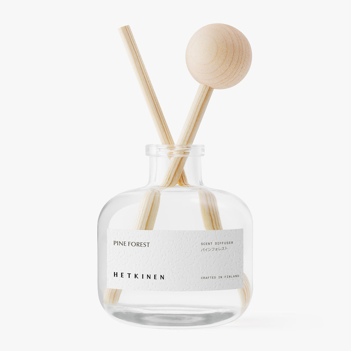 Hetkinen Pine Forest scent diffuser, 200ml glass bottle with pine reed sticks