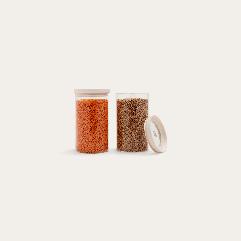Seed & Sprout Wategos Round Glass Pantry Jars 1000ml 2-pack