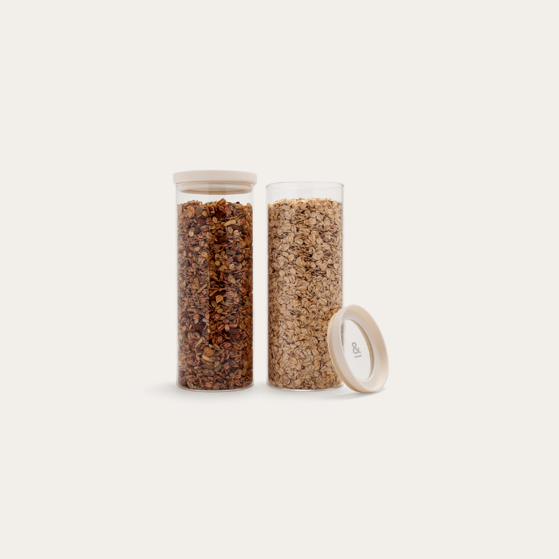 Seed & Sprout Wategos Round Glass Pantry Jars 1500ml 2-pack